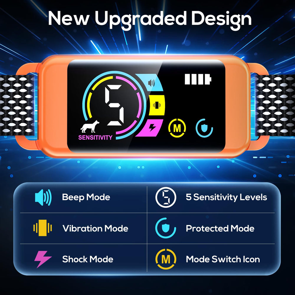 Keoge Bark Collar 2-Pack long-lasting battery with LED display for easy monitoring.