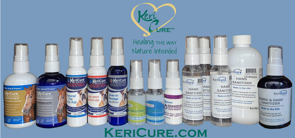Close-up of the clear dried barrier protecting skin after application.