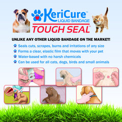 Pet owner applying Tough Seal for wound protection at home.
