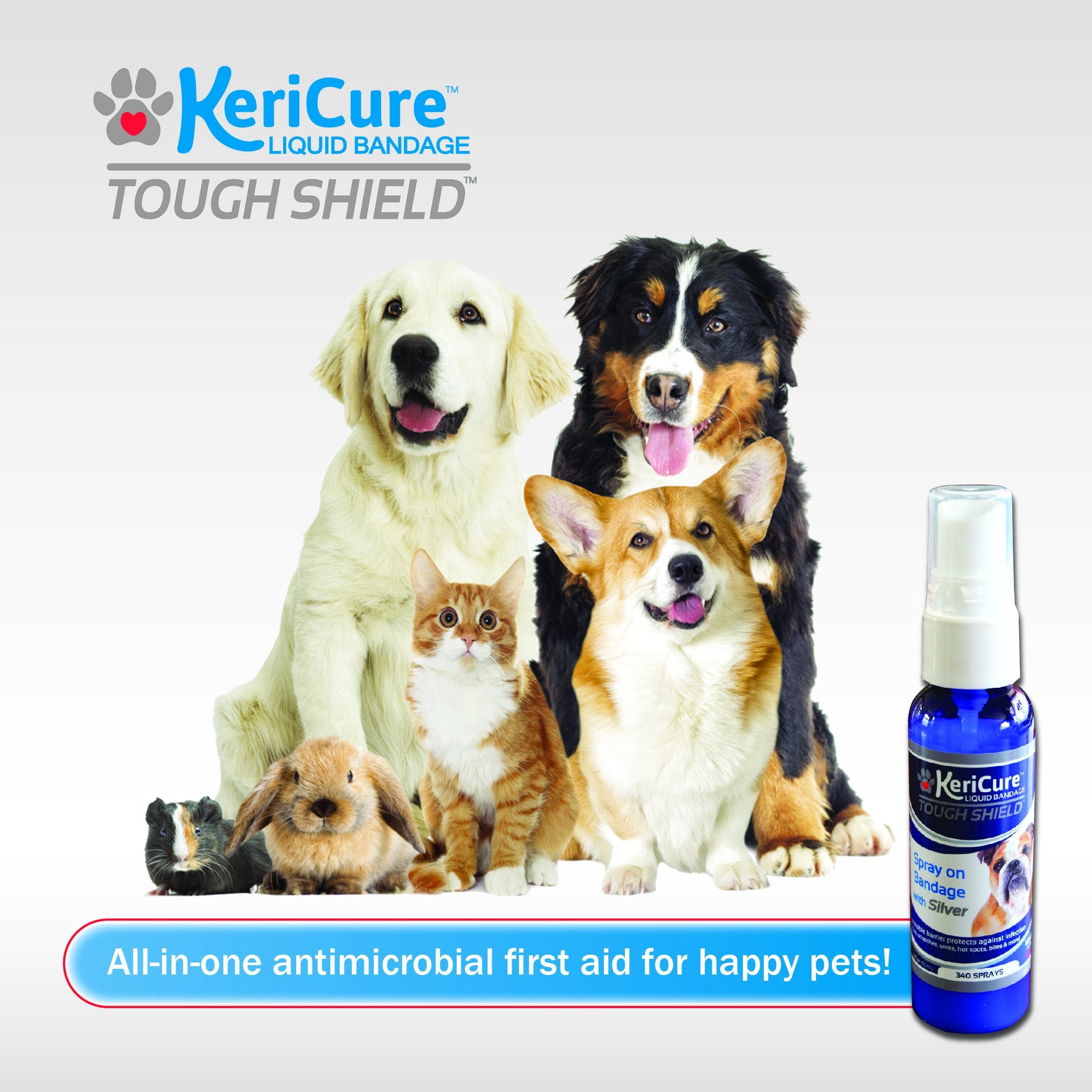 KeriCure Tough Shield 2oz bottle packaging for home first aid.