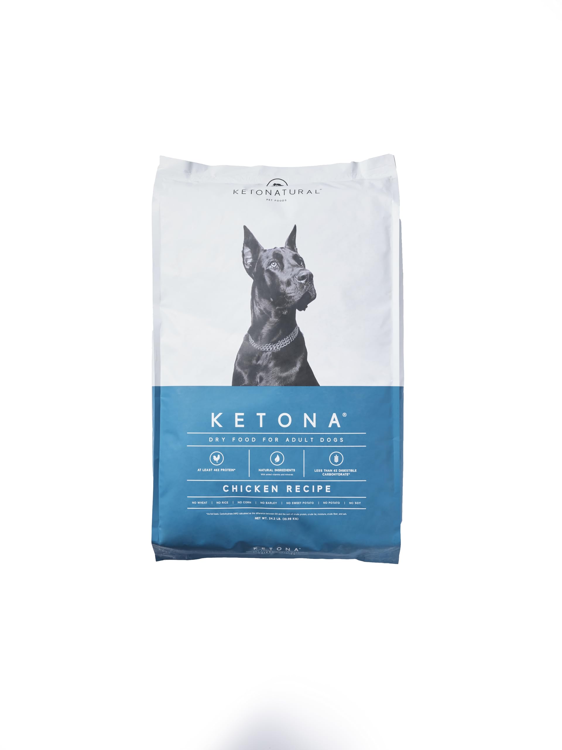 Ketona chicken recipe dry dog food bowl showing protein-forward meal for active dogs