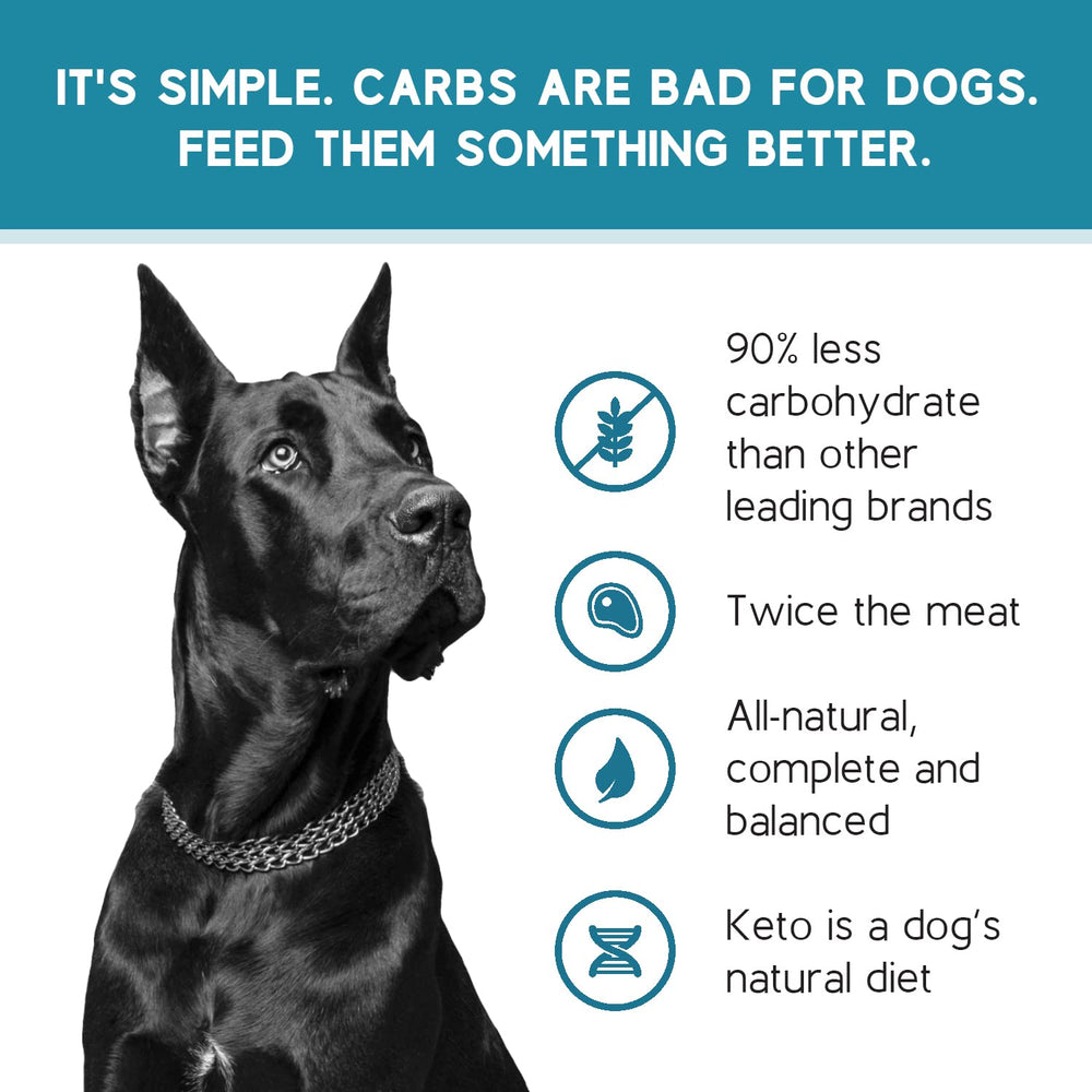 Ketona chicken recipe dry dog food closeup emphasizes low carbohydrate nutrition
