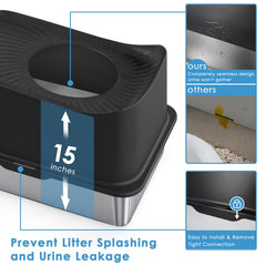 Kettnjoy stainless steel litter pan 65L provides durability and easy maintenance