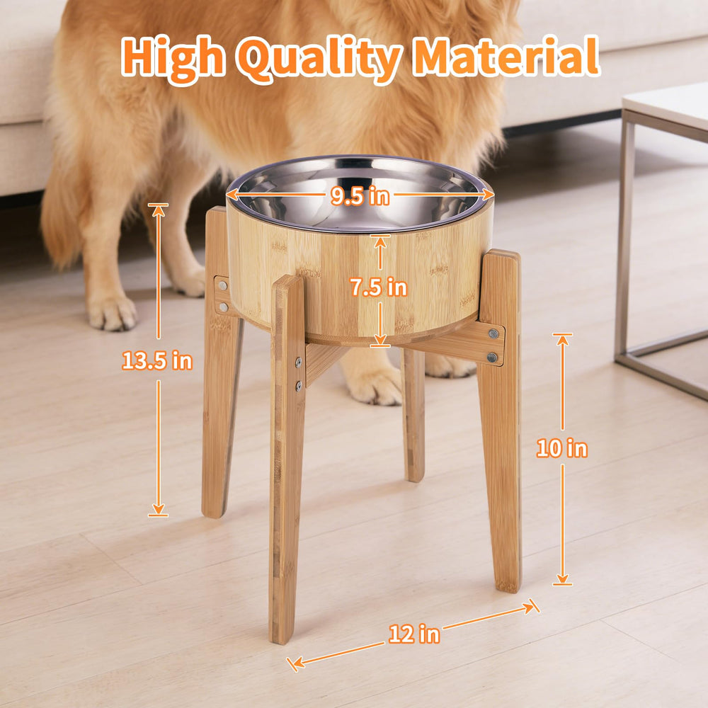 KEVIDEAWL bamboo-dish-dog-bowl showcases natural design and gentler feeding.
