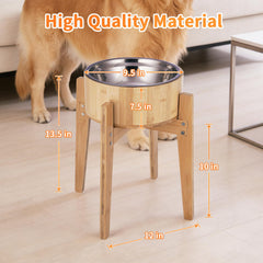 KEVIDEAWL bamboo-dish-dog-bowl showcases natural design and gentler feeding.