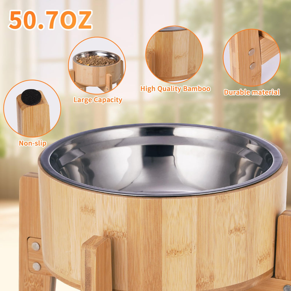 KEVIDEAWL non-slip-feet-dog-feeder helps prevent sliding.