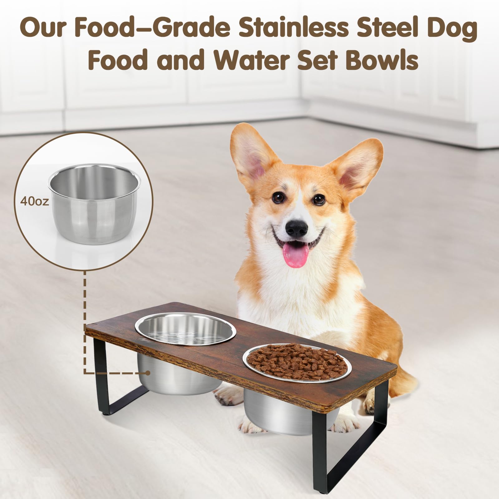 KEVIDEAWL stainless steel bowls are removable and dishwasher-safe for easy cleaning.