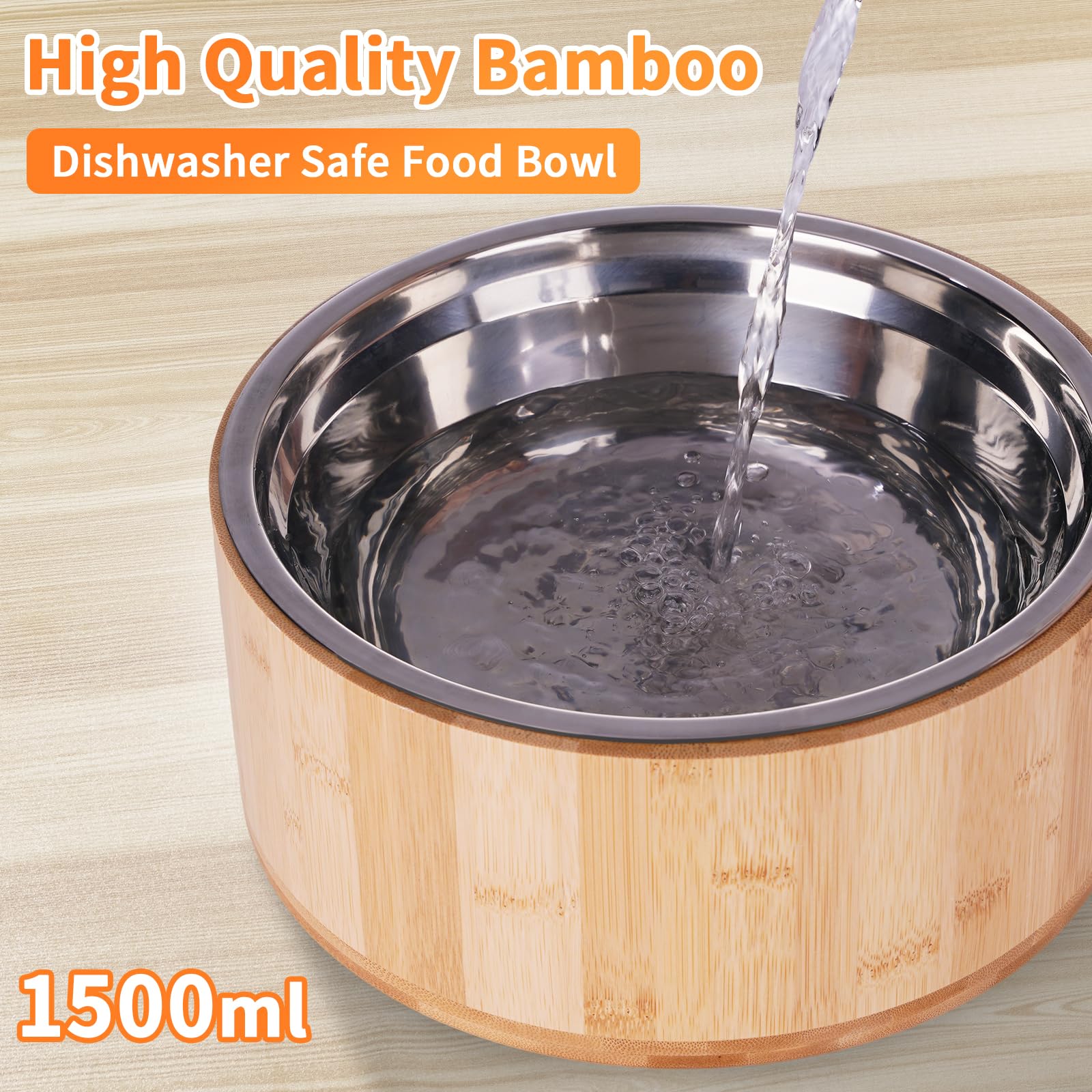KEVIDEAWL stainless-steel-dog-bowl emphasizes durability and easy cleaning.