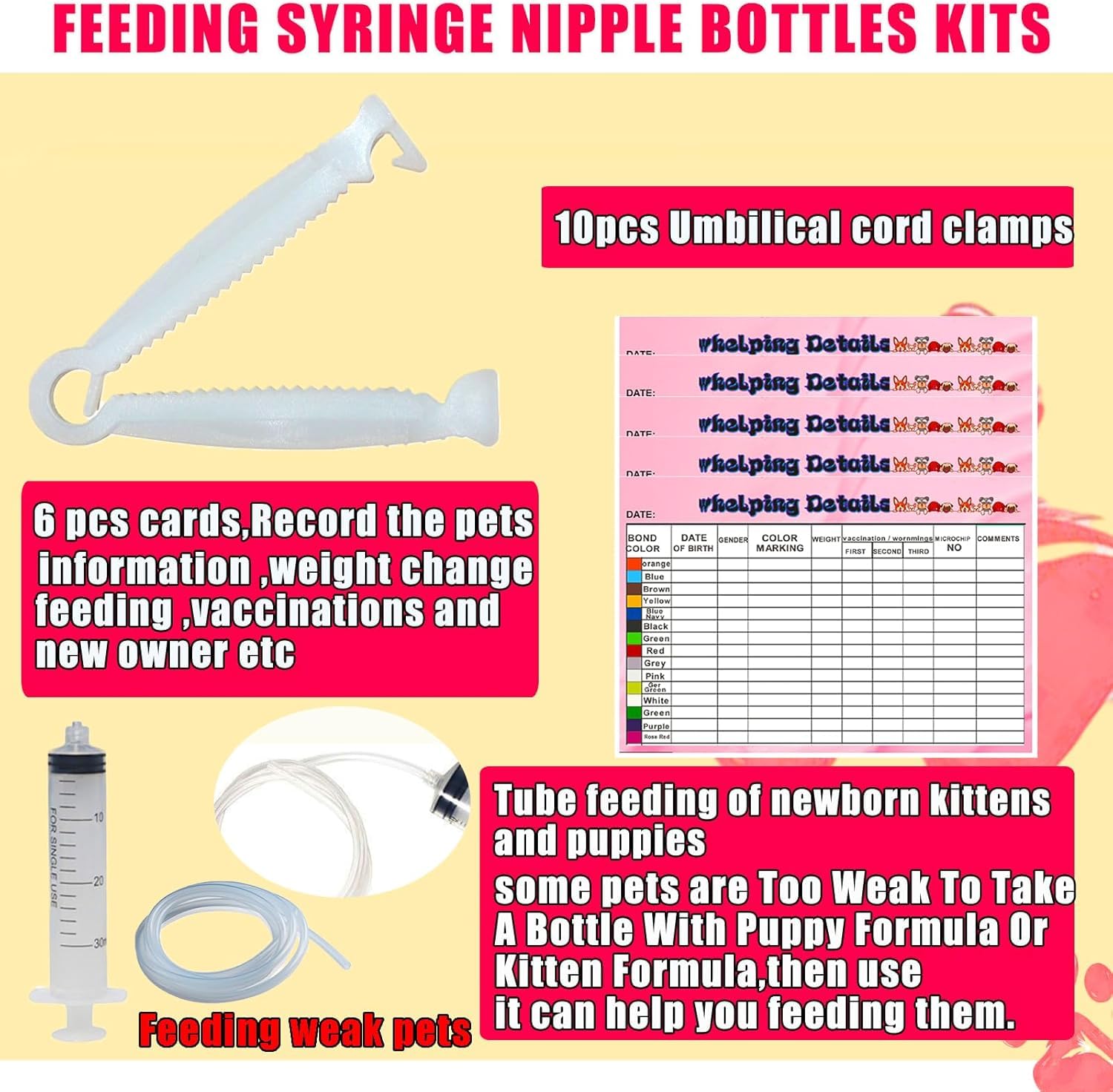 Kewen kitten bottle feeding kit supports newborn kittens.