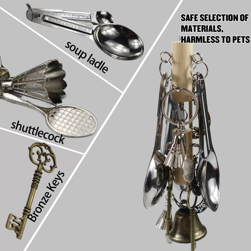 Kewkont hanging parrot toys with mini badminton balls for active climbing and exercise.
