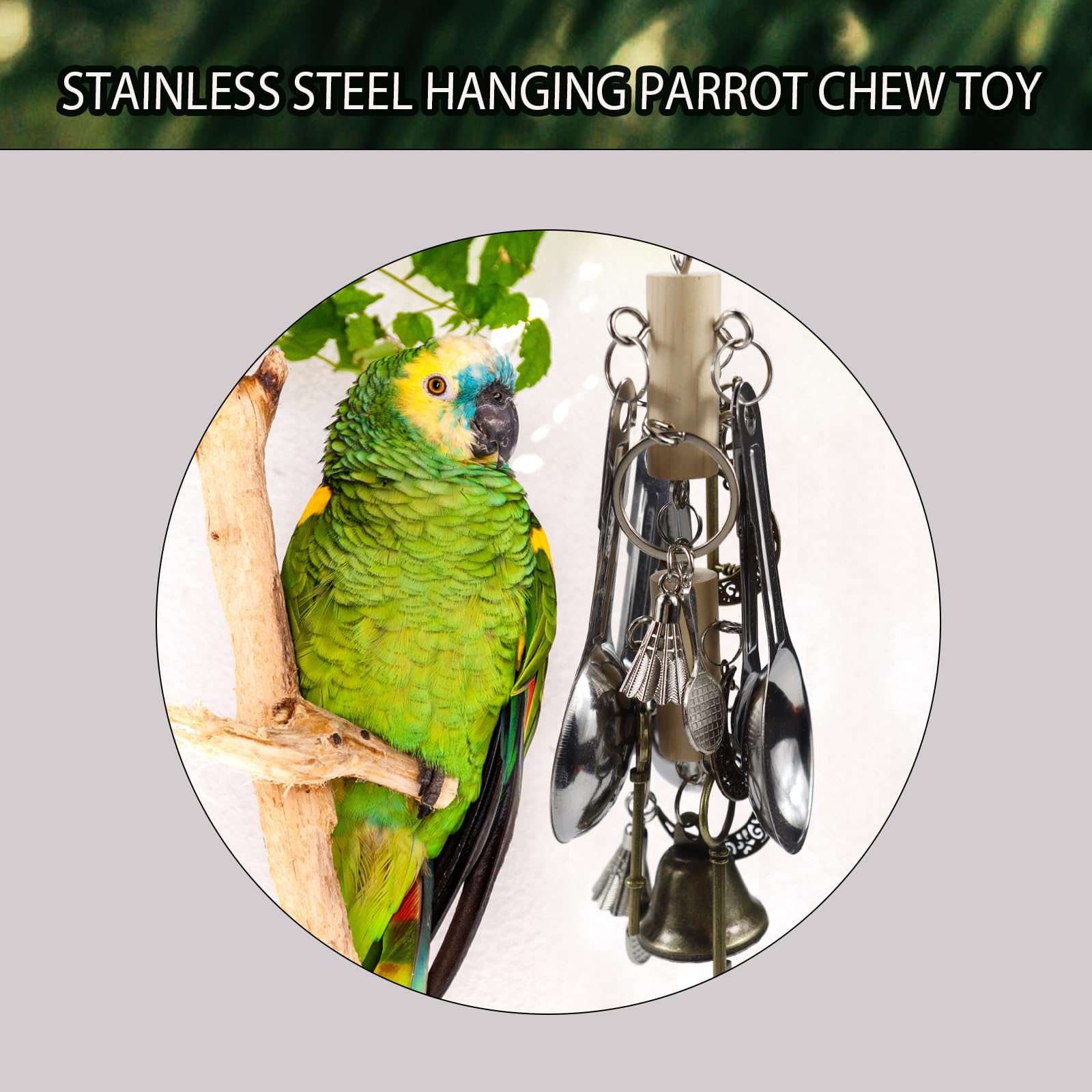 Kewkont parrot toy promotes climbing and play, supporting physical activity in a safe cage setup.