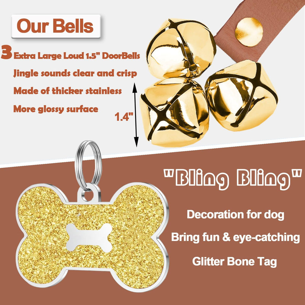 KEXIAVA dog doorbell bells close-up shows bright bells for clear signaling during potty training.