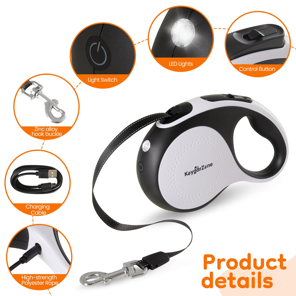 Keygarzone reflective polyester leash boosts night visibility