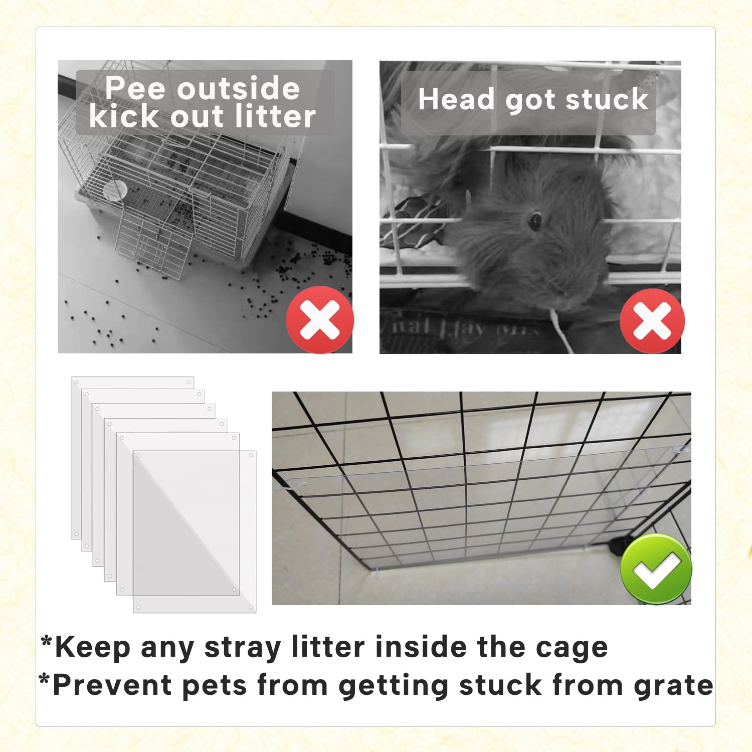 KEYIDE guinea pig urine guard helps contain mess for easier cleanup