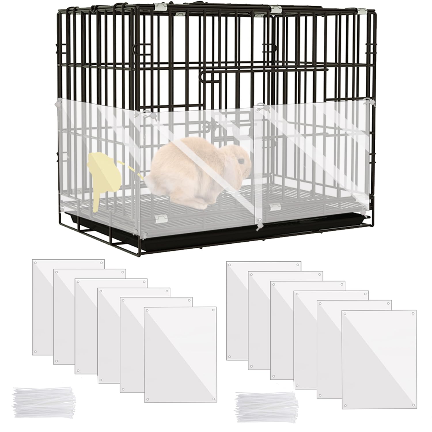 KEYIDE urine guard 12-pcs package shields the cage from spills.