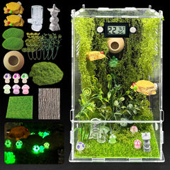 KFPSHLQE Jumping Spider Enclosure front view with clear glass for easy observation.