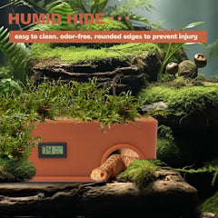 KFPSHLQE reptile hide includes absorbent cotton for humidity balance.