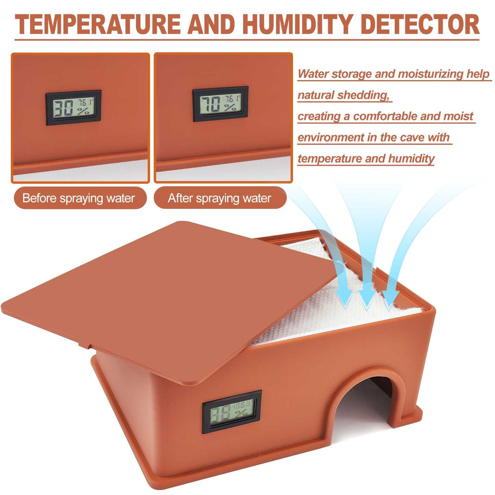 KFPSHLQE reptile hide humidification groove supports consistent moisture.