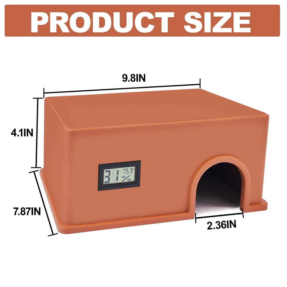 KFPSHLQE reptile hide with sensor enables real-time monitoring of climate.