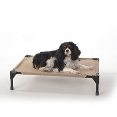 K&H Outdoor Elevated Dog Bed with cooling mesh for small to medium dogs