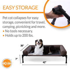 K&H Pet Cot elevated frame keeps pets cool off the ground.
