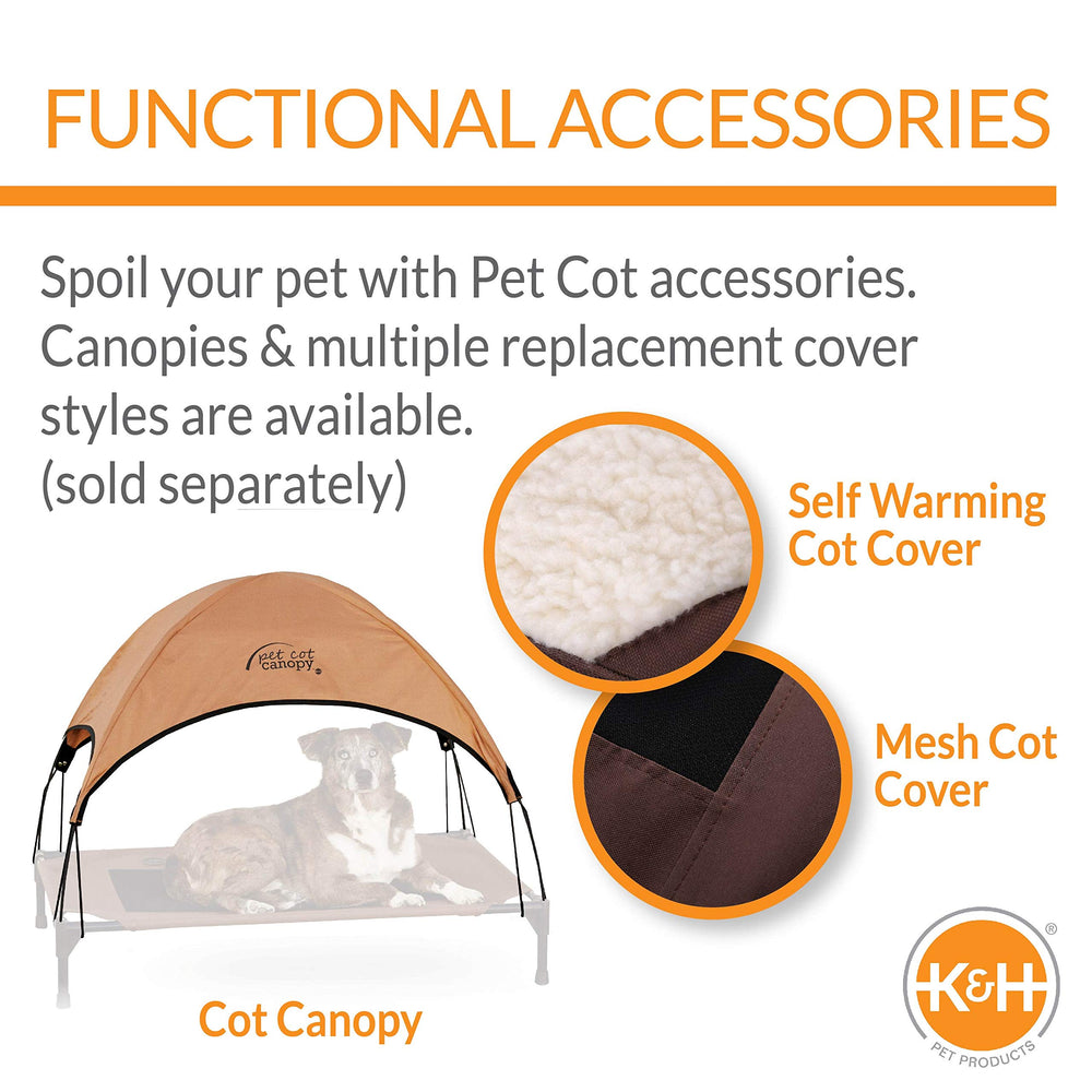K&H Cot cover and bolster machine washable for hassle-free cleaning.