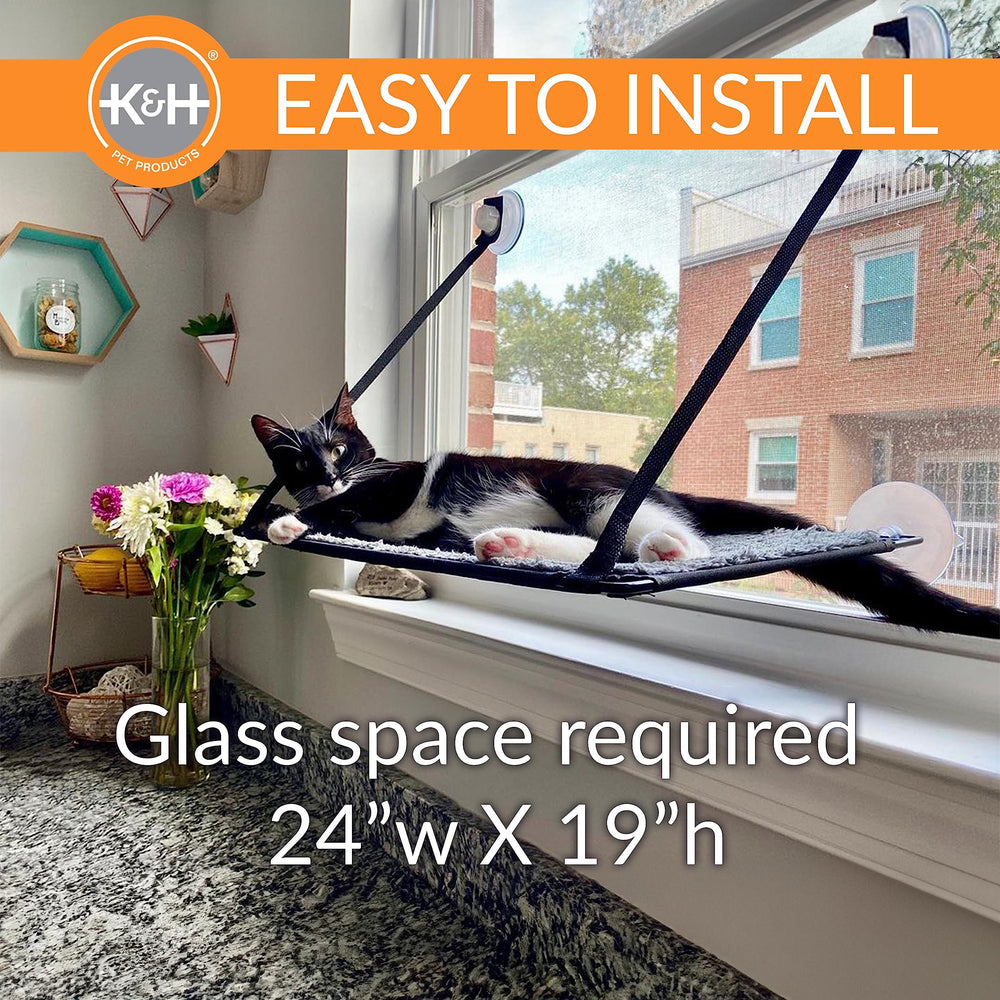 K&H EZ Mount Cat Window Perch uses suction cups to support up to 50 pounds.