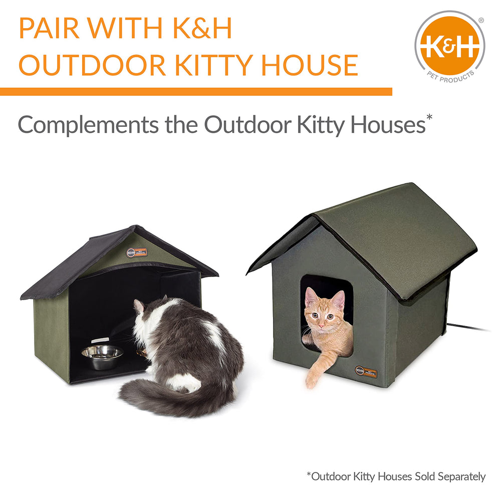 K&amp;H Outdoor Kitty Dining Room olive dimensions 14x20x16.5 inches for space planning