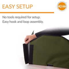 K&amp;H Outdoor Kitty Dining Room olive roof detail highlights weather protection