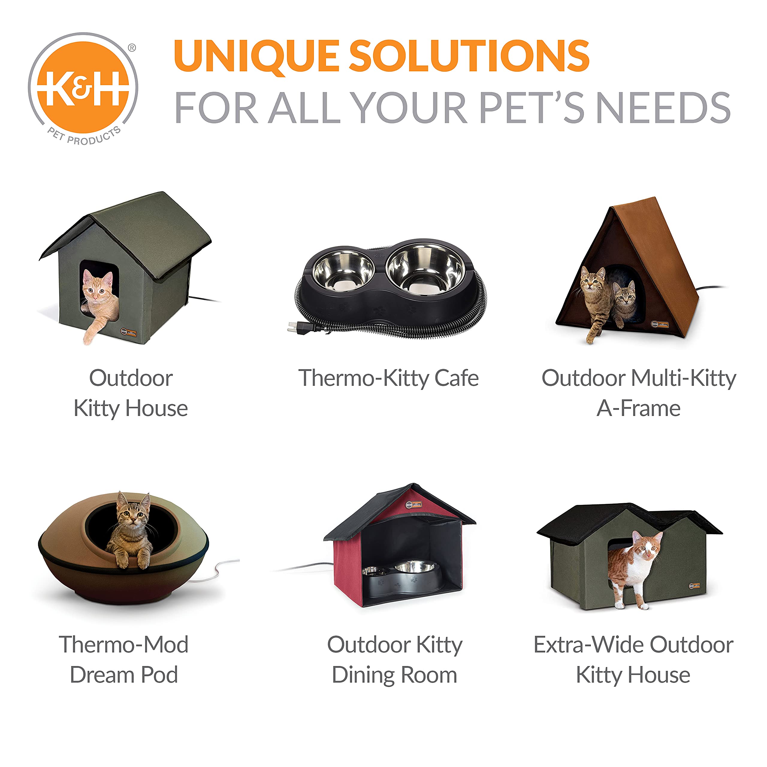 K&amp;H Outdoor Kitty Dining Room olive with Thermo-Kitty Café compatibility for winter protection