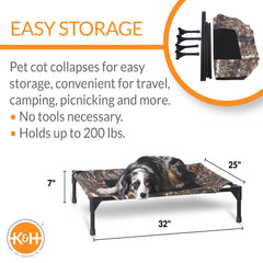 K&H cot shows breathable mesh center to improve airflow