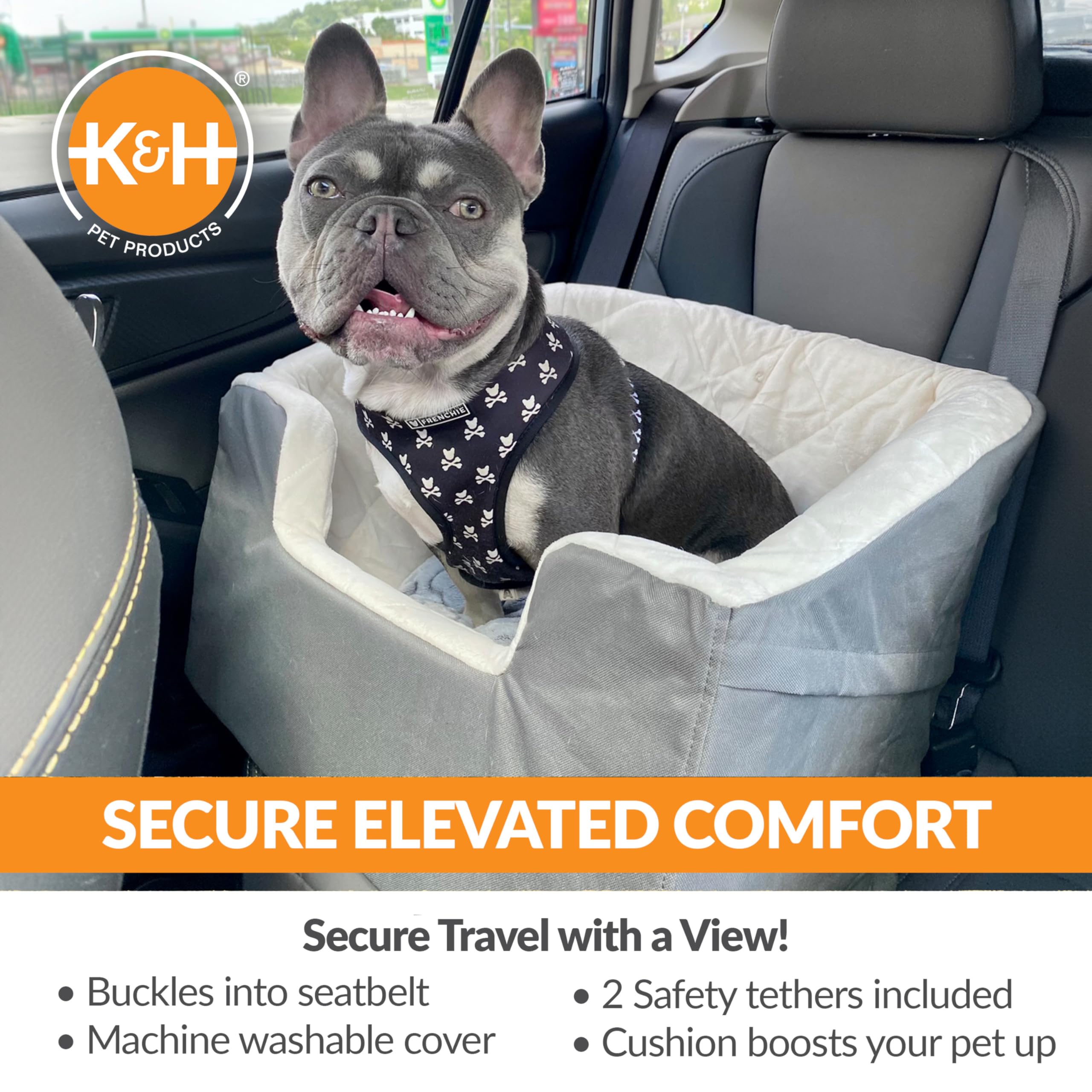 Easy installation of K&H Bucket Booster in front or back seat