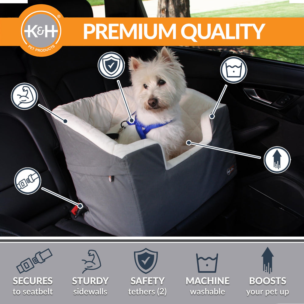 K&H Bucket Booster with two security tethers keeps harnessed pets secure