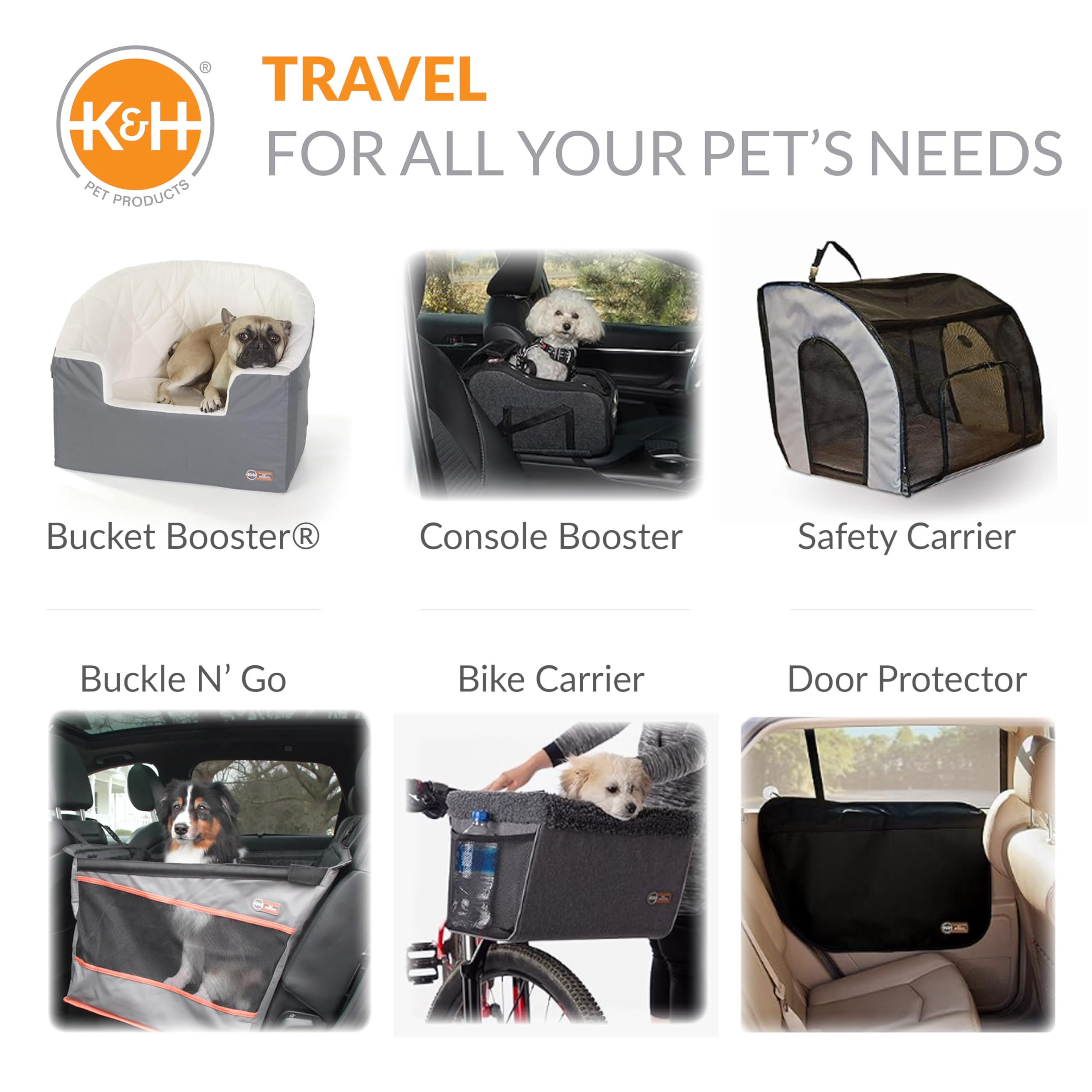 Large booster accommodates two small pets or one medium dog