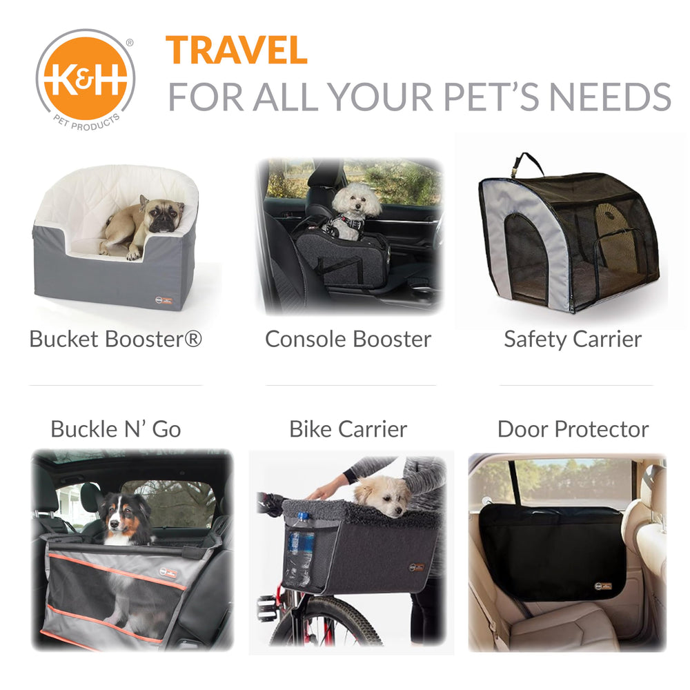 Large booster accommodates two small pets or one medium dog