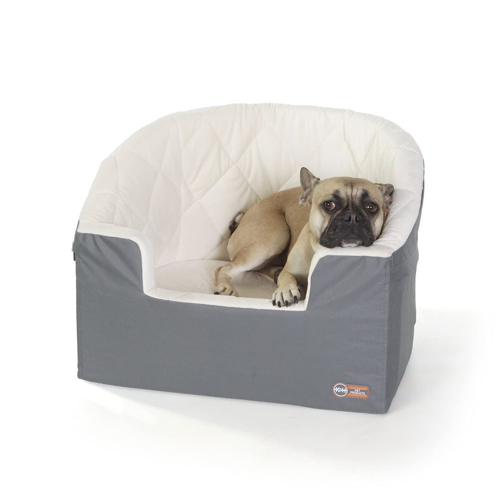 K&H Bucket Booster seat provides elevated view for pets during car rides
