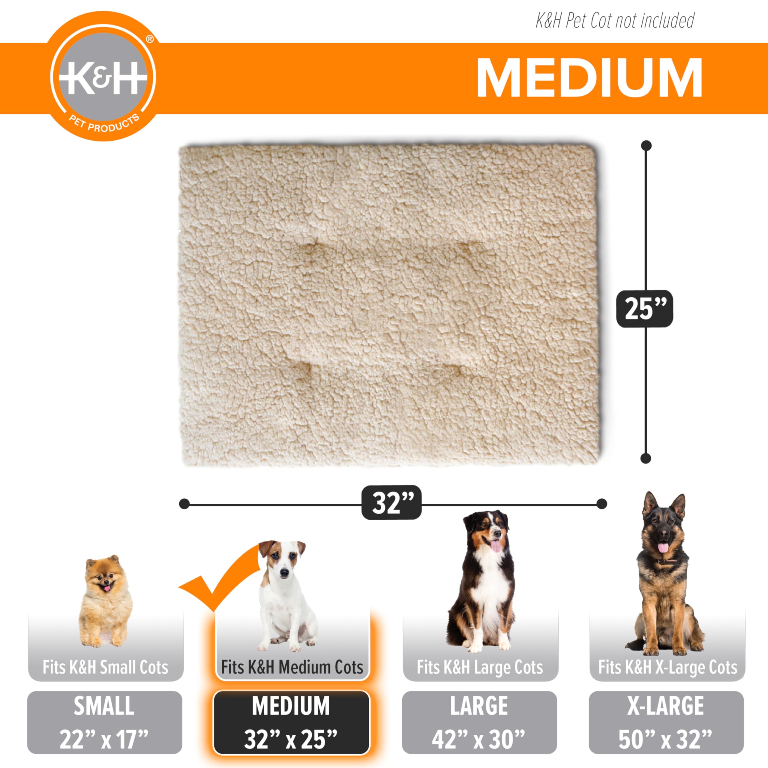 K&H Pet Products cot pad machine washable for easy care