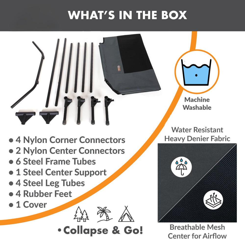 Tool-free assembly for quick setup of the K&H cot
