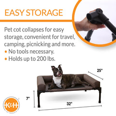 K&H Elevated Dog Bed showing breathable mesh center for cooling