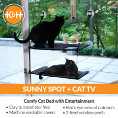 K&H EZ Mount Double Stack Cat Window Perch steel frame provides durable support for large cats.