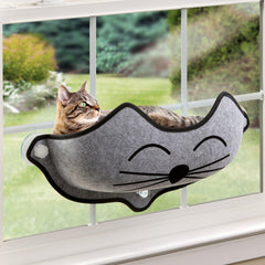 K&H EZ Mount Kitty Face Window Bed provides a cozy sunlit perch for cats.