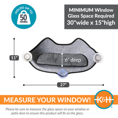 Industrial-strength suction cups securely mount the perch to glass windows.