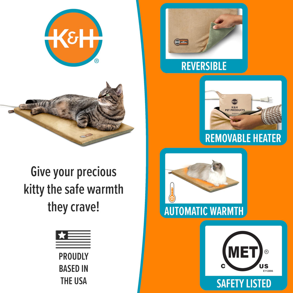 K&H heater close-up shows removable core for easy care.