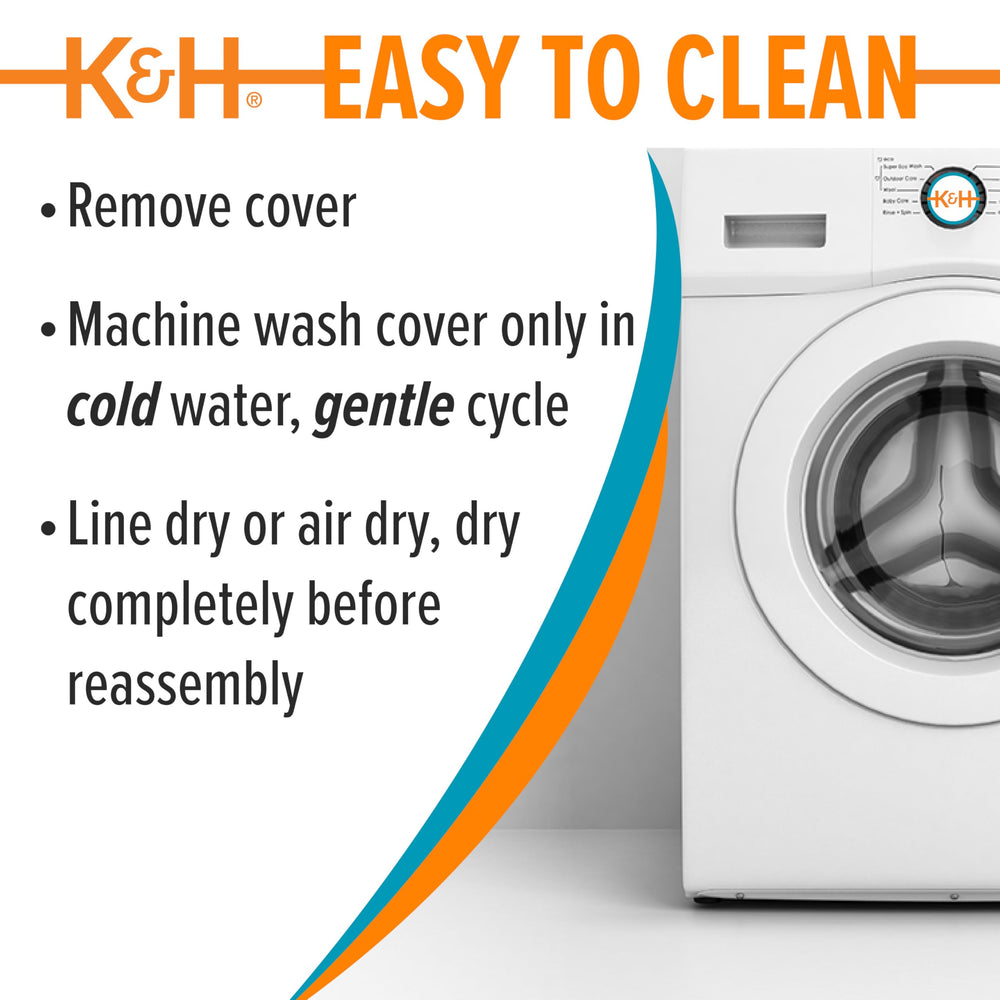K&H waterproof heater area detail ensuring protection.