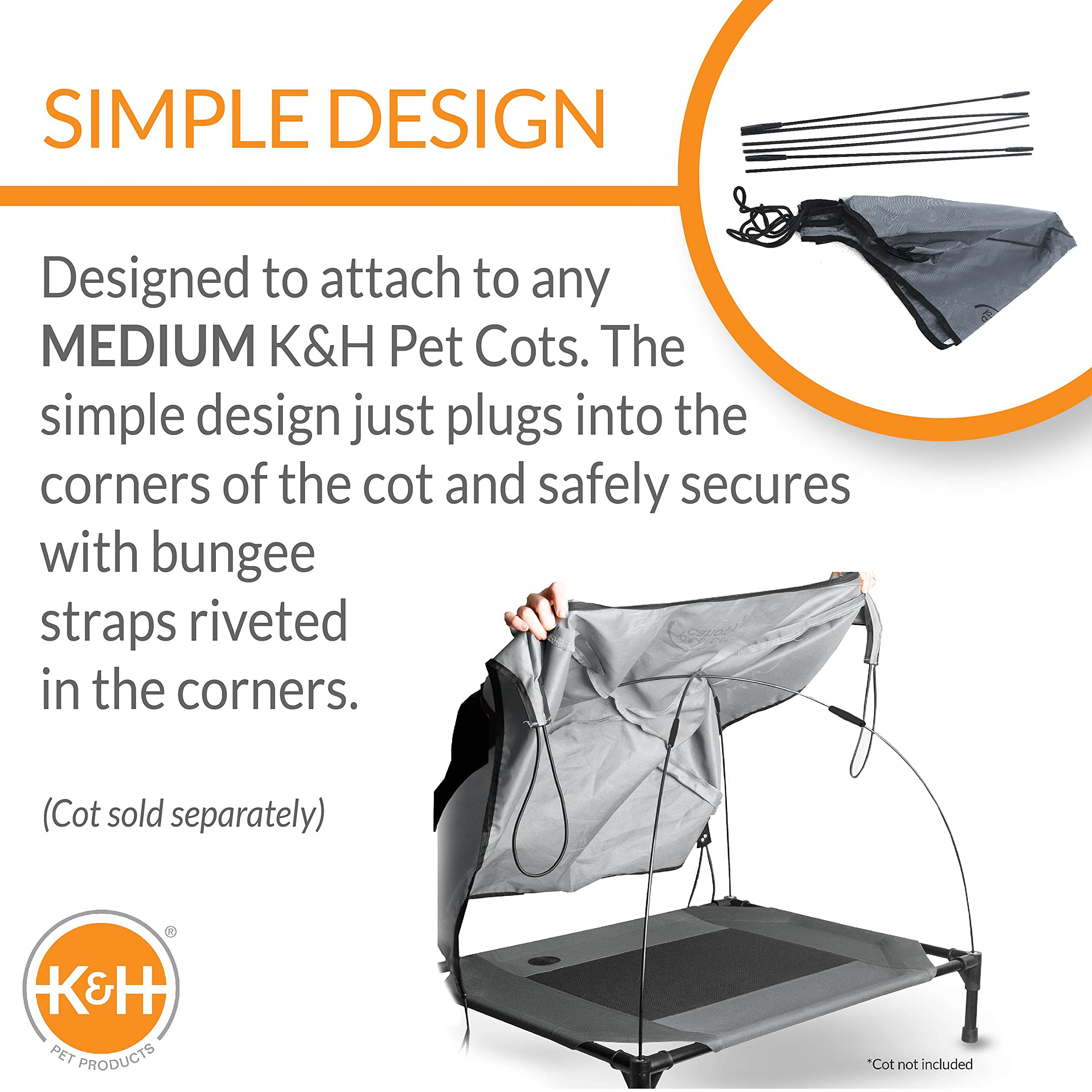 K and H Pet Products machine washable canopy for easy care