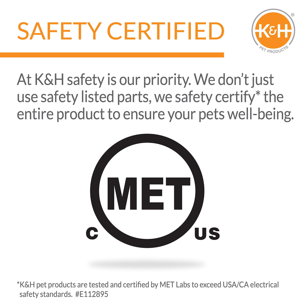 K&H Pet Products MET Labs safety certification closeup for trusted safety