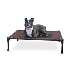 K&H Pet Products Original elevated cot with microfleece pad keeps dogs comfy.