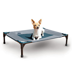 K&amp;H Pet Products Outdoor Elevated Dog Cot with 25x32 frame promotes cooler comfort outdoors.