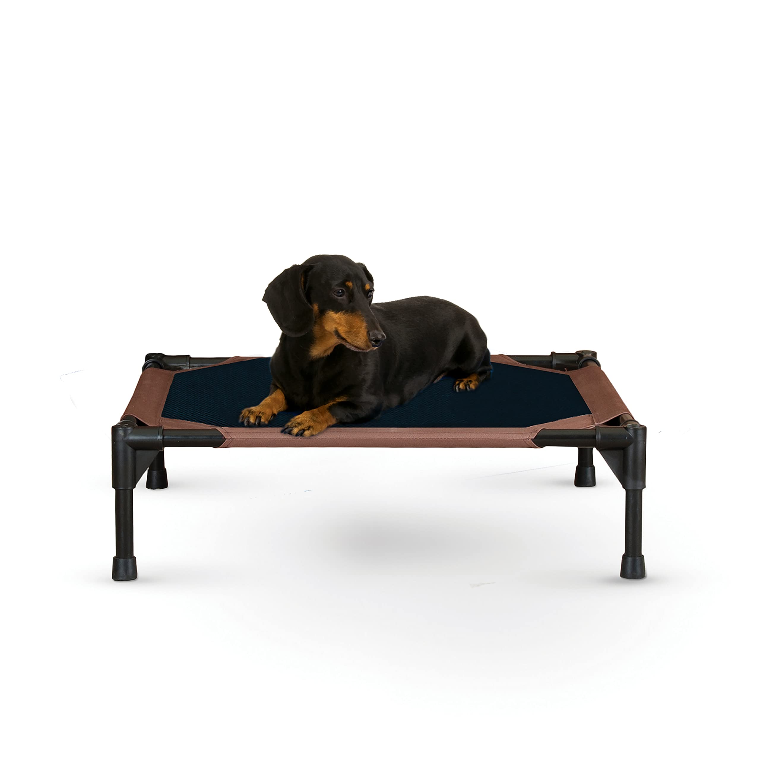 K&H Pet Products outdoor elevated dog cot side view for small dogs staying off warm ground