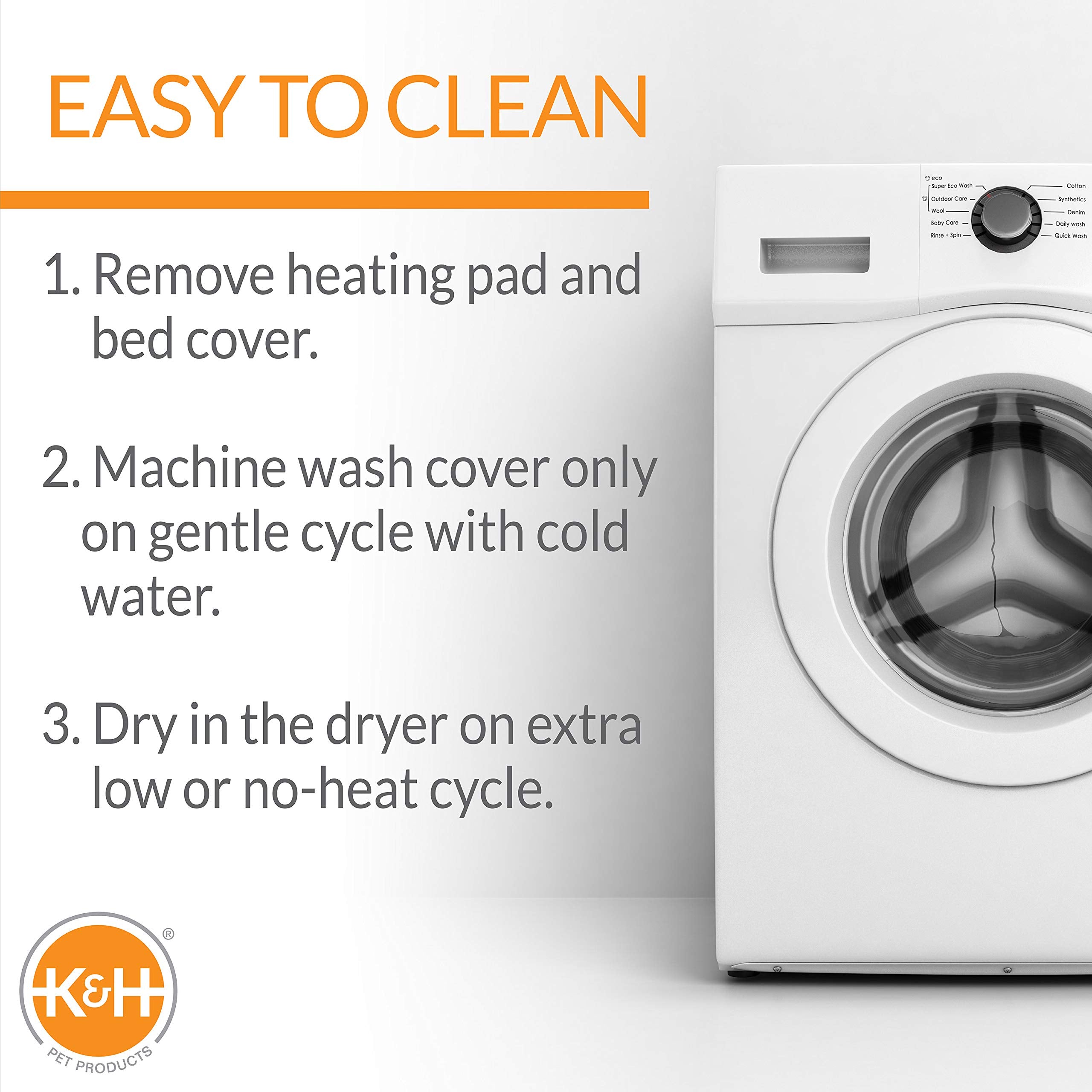 K&H Pet Products Removable cover closeup for easy care and washing